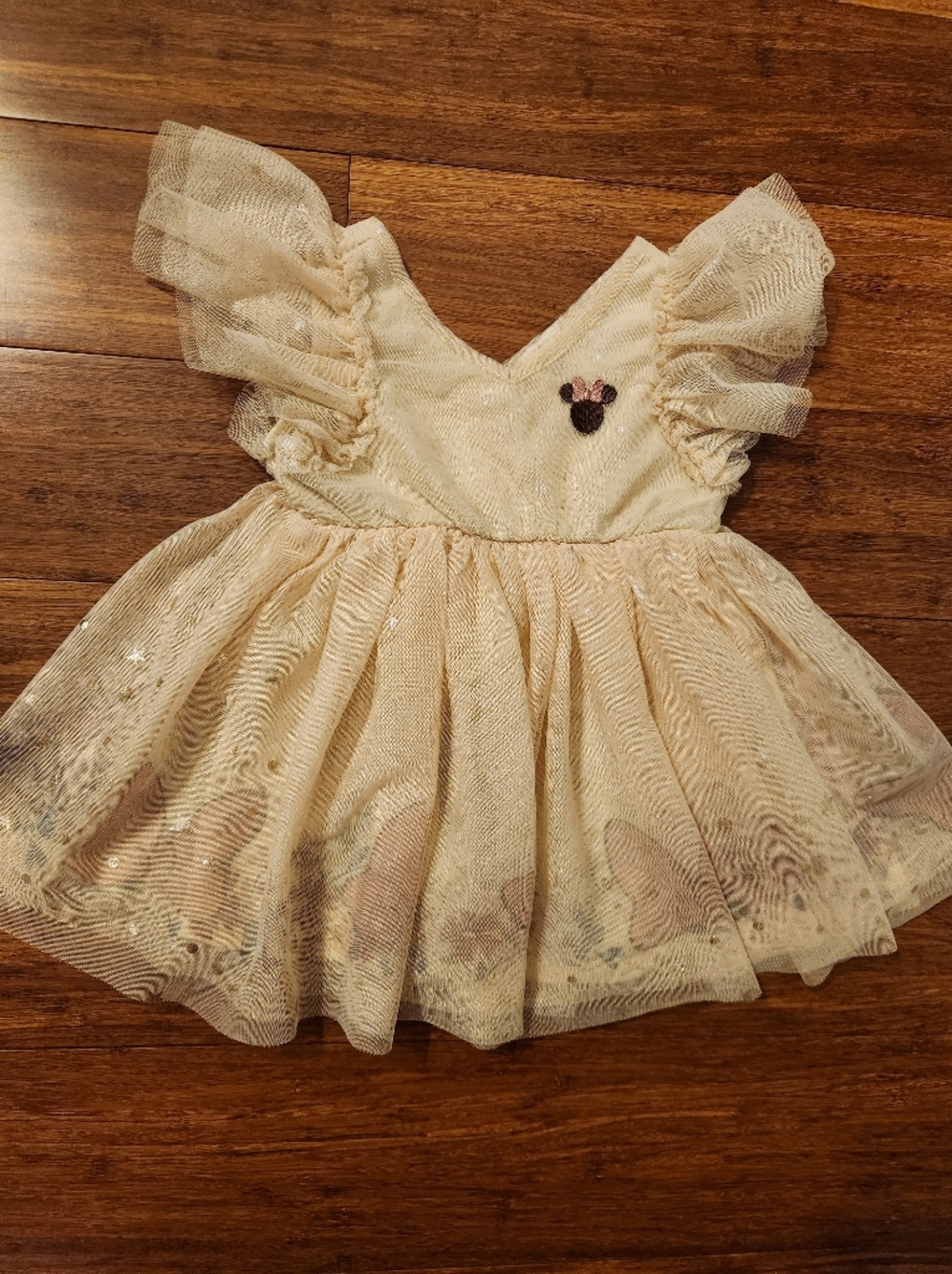 Disney Baby Girls Minnie Mouse Tulle Sparkly Birthday Formal Dress, 12 Months